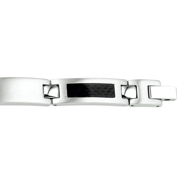armband carbon poli/mat 9 mm 21 cm edelstaal