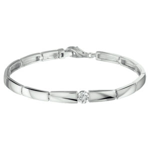 armband choker zirkonia 19 cm zilver gerhodineerd
