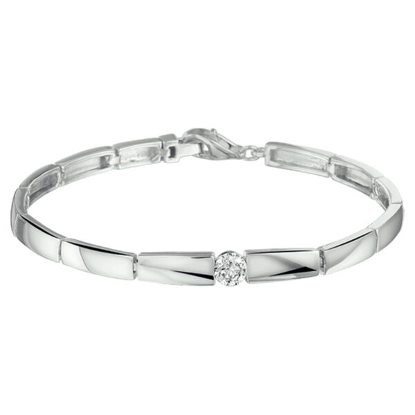 armband choker zirkonia 19 cm zilver gerhodineerd