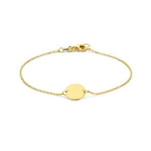 armband cirkel 17 - 18,5 cm 14K geelgoud