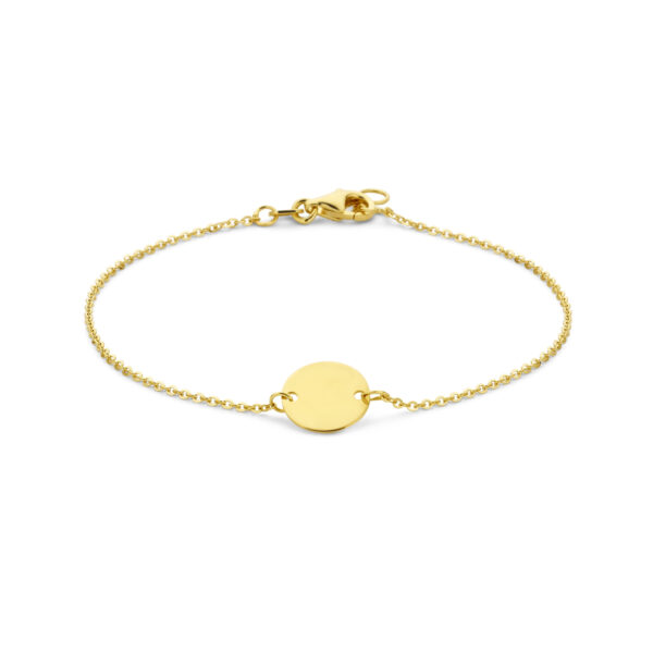 armband cirkel 17 - 18,5 cm 14K geelgoud