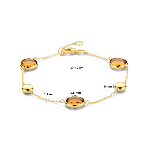 armband citrien 17 + 2 cm 14K geelgoud - Afbeelding 3