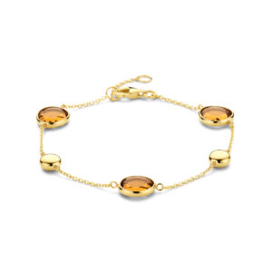 armband citrien 17 + 2 cm 14K geelgoud
