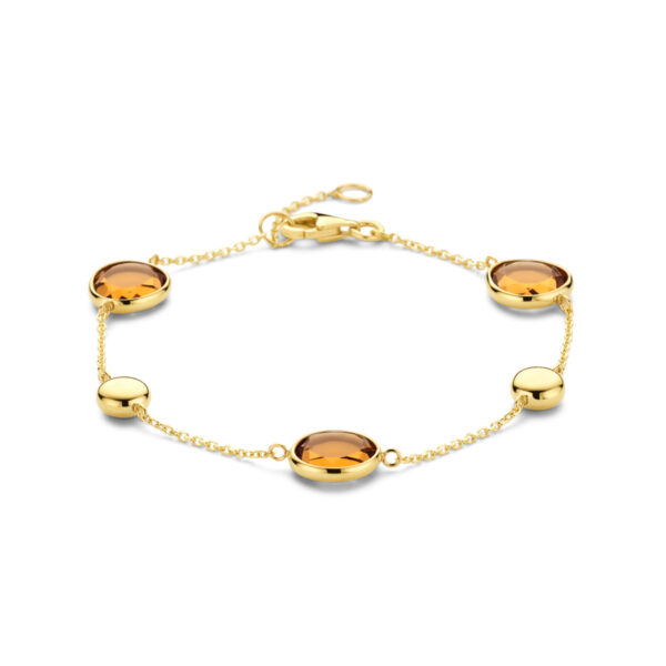 armband citrien 17 + 2 cm 14K geelgoud