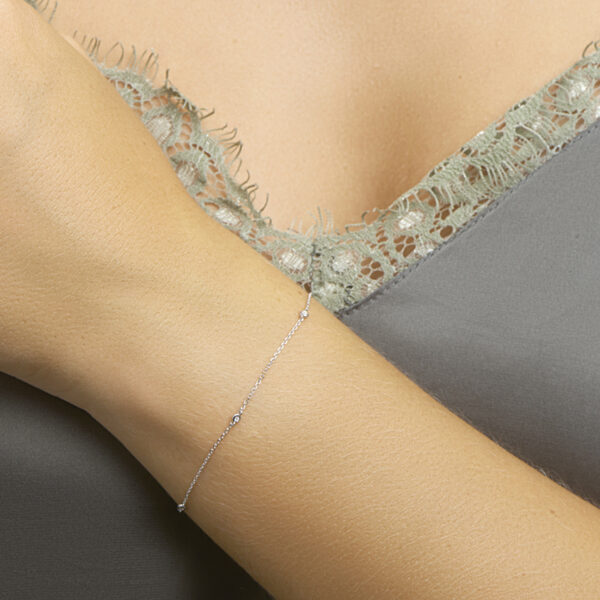 armband diamant 0.02ct h si 16,5 - 18 cm 14K witgoud - Afbeelding 2