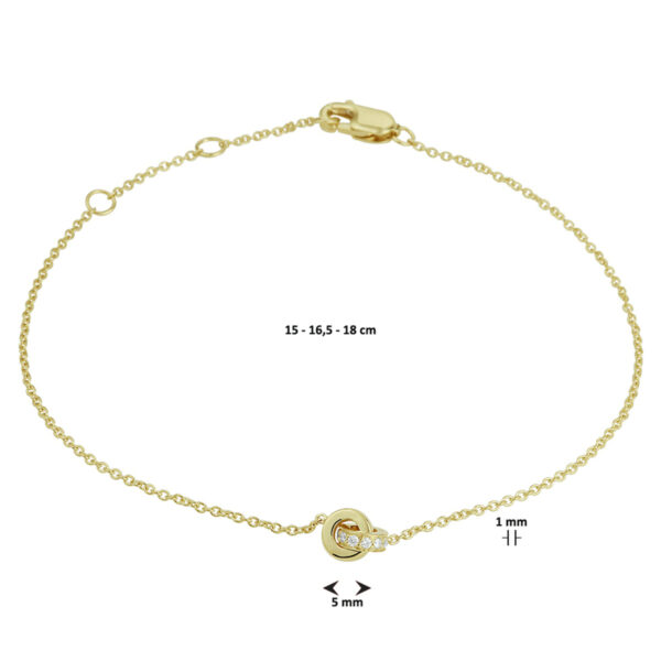 armband diamant 0.05ct h si 15-16,5-18 cm 14K geelgoud - Afbeelding 3