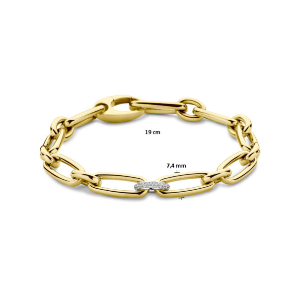 armband diamant 7,4 mm 19 cm 0.20ct g vsi 18K bicolor goud geel/wit - Afbeelding 3