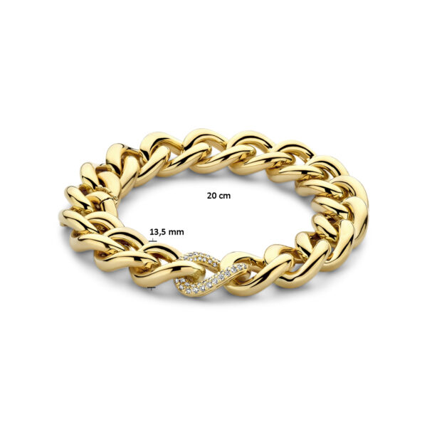 armband diamant gourmette 13,5 mm 20 cm 0.67ct h si 14K geelgoud - Afbeelding 3