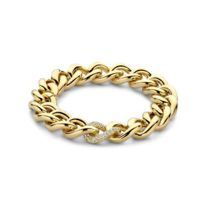 armband diamant gourmette 13,5 mm 20 cm 0.67ct h si 14K geelgoud