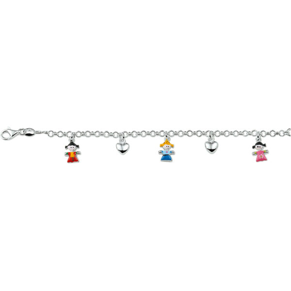 armband diverse bedels 13 - 15 cm zilver wit - Afbeelding 3