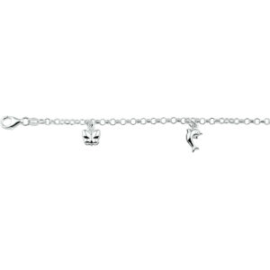 armband diverse bedels 15 cm zilver gerhodineerd