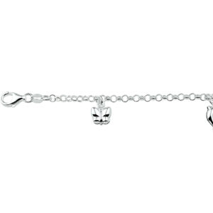 armband diverse bedels 15 cm zilver wit