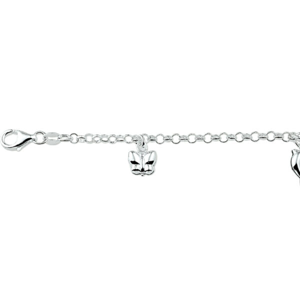 armband diverse bedels 15 cm zilver wit