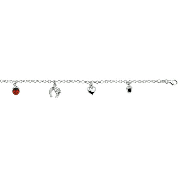 armband diverse bedels 17 cm zilver wit - Afbeelding 2
