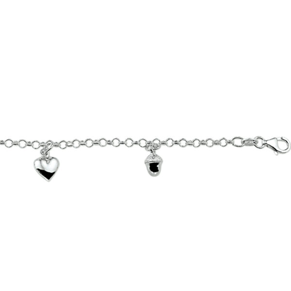 armband diverse bedels 17 cm zilver wit