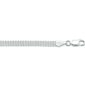 armband dubbel gourmette 4,3 mm zilver gerhodineerd