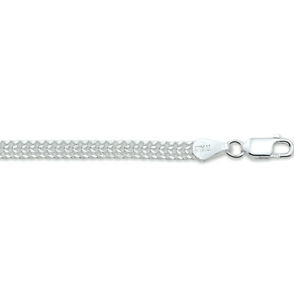armband dubbel gourmette 4,3 mm zilver gerhodineerd