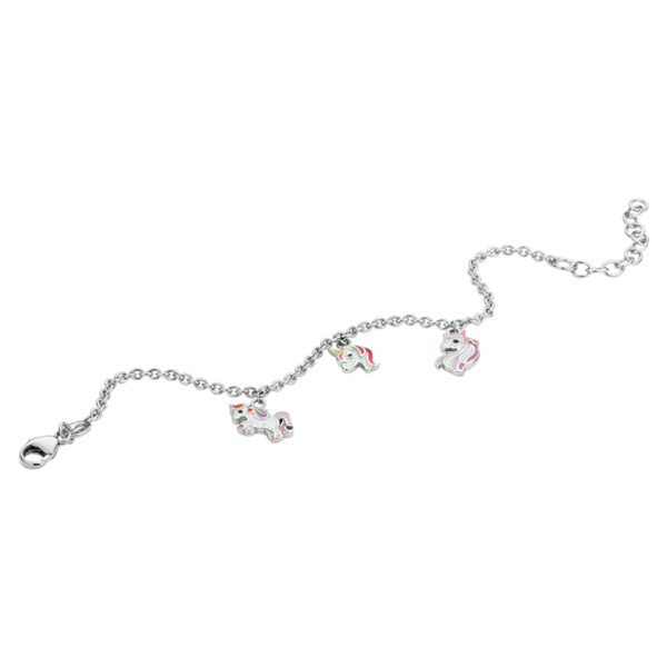armband eenhoorn 13 + 3 cm zilver gerhodineerd - Afbeelding 4