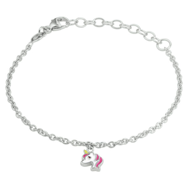 armband eenhoorn 13 + 3 cm zilver gerhodineerd