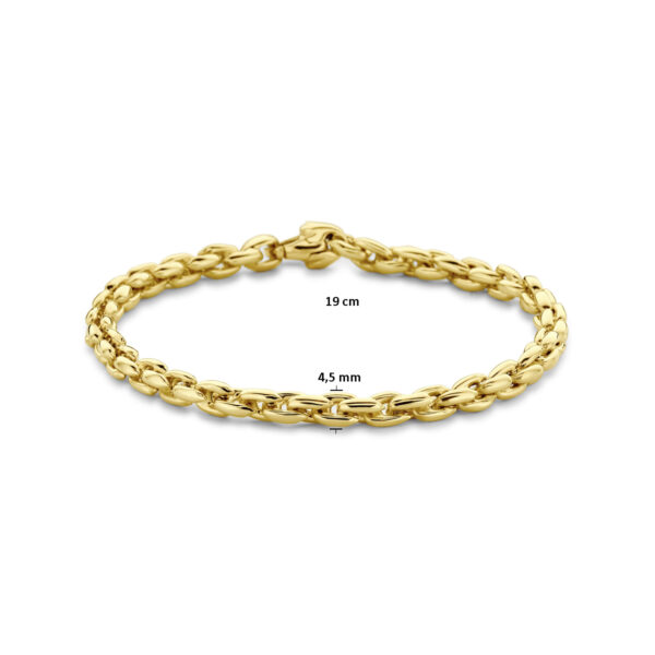 armband fantasie schakel 4,5 mm 19 cm 14K geelgoud - Afbeelding 3