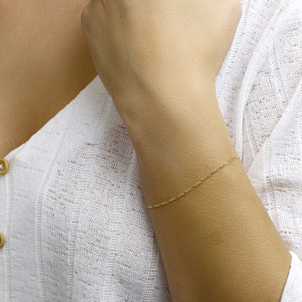armband figaro 1,6 mm 18 cm 14K geelgoud - Afbeelding 2