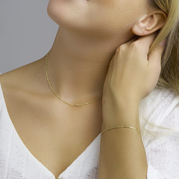armband figaro 1,6 mm 18 cm 14K geelgoud - Afbeelding 3