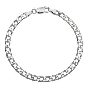 armband geslepen gourmet 5,0 mm 20 cm zilver gerhodineerd