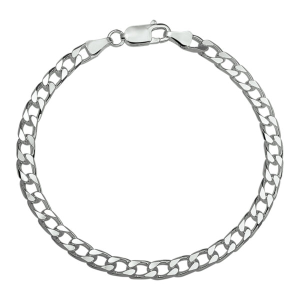 armband geslepen gourmet 5,0 mm 20 cm zilver gerhodineerd