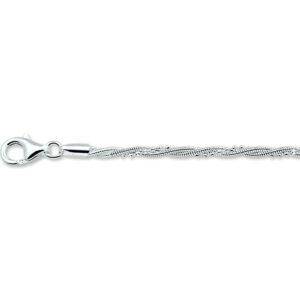 armband gevlochten 2,7 mm 19 cm zilver gerhodineerd