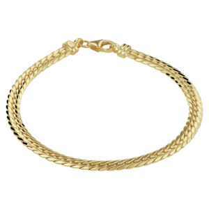 armband gourmet 4,7 mm 19 cm Silgold (geel met zilverkern)