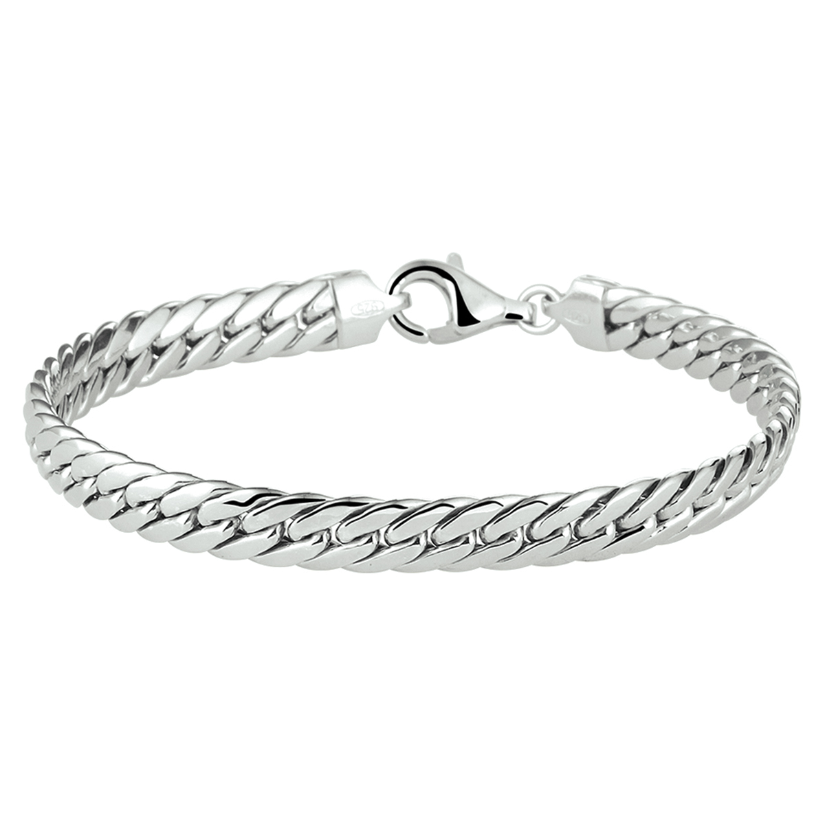 armband gourmet 6,0 mm 19 cm zilver gerhodineerd