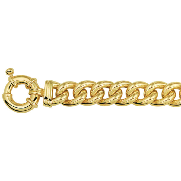 armband gourmette 10,5 mm 20 cm met groot springslot 14K geelgoud - Afbeelding 2
