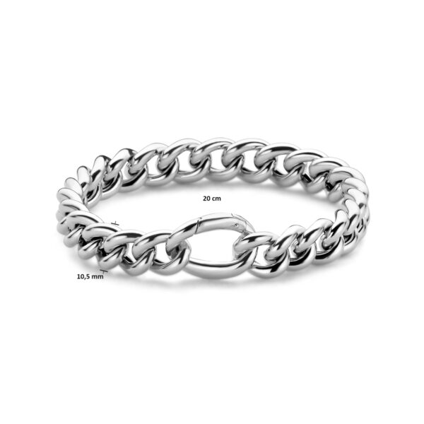 armband gourmette 10,5 mm 20 cm zilver gerhodineerd - Afbeelding 3