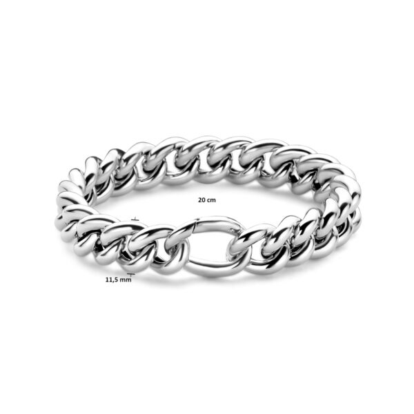 armband gourmette 11,5 mm 20 cm zilver gerhodineerd - Afbeelding 3