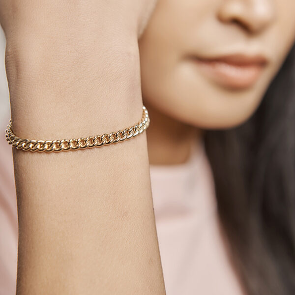 armband gourmette 4,5 mm 18,5 cm 14K geelgoud - Afbeelding 2