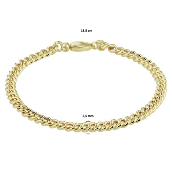 armband gourmette 4,5 mm 18,5 cm 14K geelgoud - Afbeelding 3