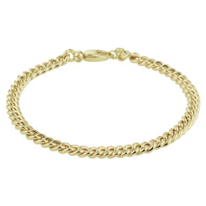 armband gourmette 4,5 mm 18,5 cm 14K geelgoud