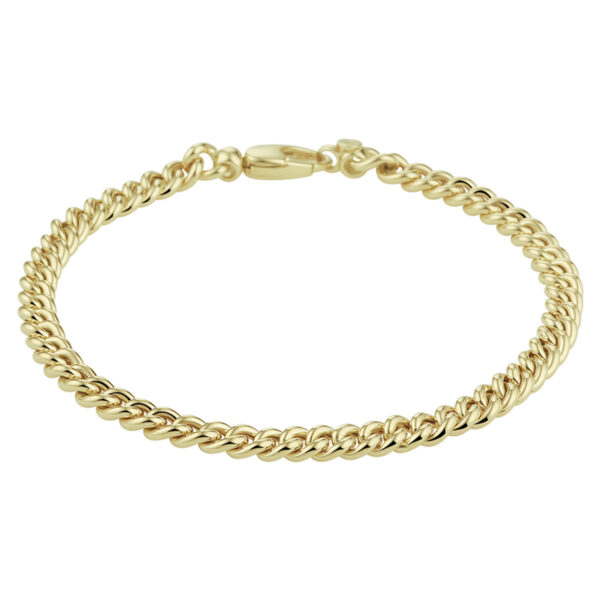 armband gourmette 4,5 mm 18,5 cm 14K geelgoud