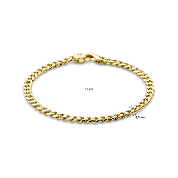 armband gourmette 4,5 mm 19 cm 14K geelgoud - Afbeelding 3