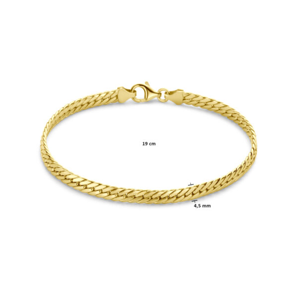 armband gourmette 4,5 mm 19 cm 14K geelgoud - Afbeelding 3