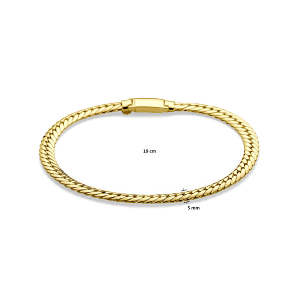armband gourmette 5 mm 19 cm 14K geelgoud - Afbeelding 3