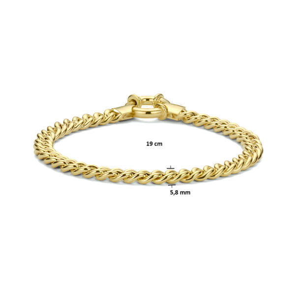 armband gourmette 5,8 mm 19 cm 3 micron met groot springslot zilver verguld (geel) - Afbeelding 3
