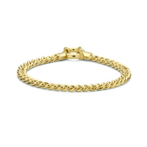 armband gourmette 5,8 mm 19 cm 3 micron met groot springslot zilver verguld (geel)