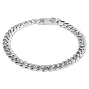 armband gourmette 6-zijdes geslepen 6,6 mm 19,5 cm zilver gerhodineerd