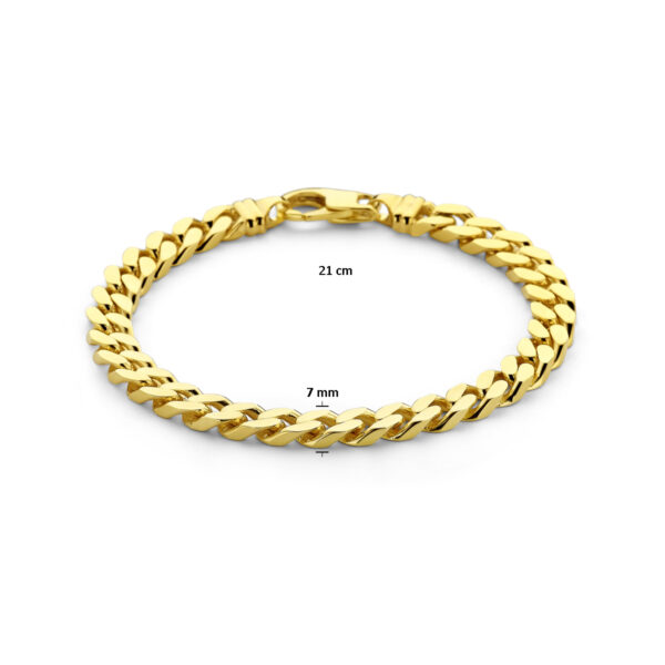 armband gourmette 6-zijdes geslepen 7 mm 14K geelgoud - Afbeelding 3