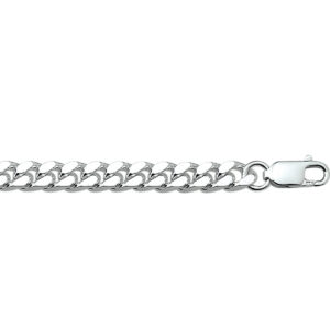 armband gourmette 6-zijdes geslepen 7,0 mm 21 cm zilver gerhodineerd