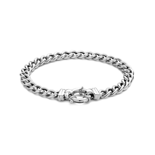 armband gourmette 7,0 mm 19 cm met groot springslot zilver gerhodineerd