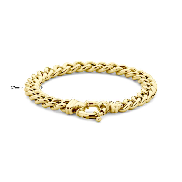 armband gourmette 7,7 mm 19 cm met groot springslot 14K geelgoud - Afbeelding 3
