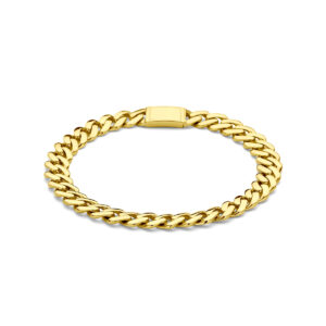 armband gourmette massief 7,5 mm 20 cm 18K geelgoud