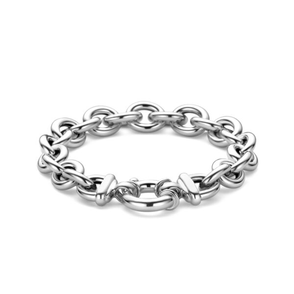 armband groot slot 11 mm 20,5 cm zilver gerhodineerd